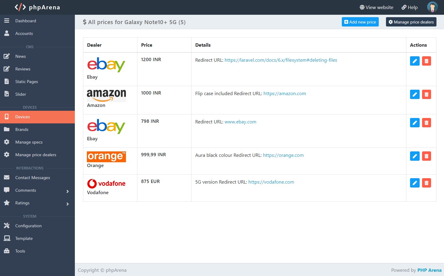 Mobile Phones Portal PHP Script - Screenshot 10