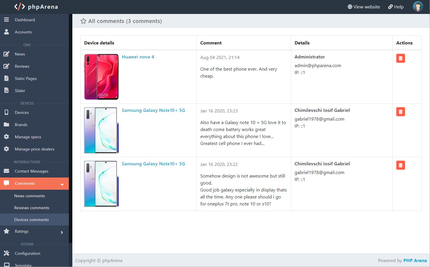 Mobile Phones Portal PHP Script - Screenshot 8