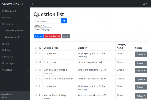 Visit Listing - Savsoft Quiz - Create and Manage Online Quiz or Exam with Proctoring Features Savsoft Quiz - Create and Manage Online Quiz or Exam with Proctoring Features - Screenshot 1