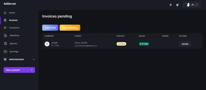 Visit Listing - AdServer - Sell Your Advertising Spaces AdServer - Sell Your Advertising Spaces - Screenshot 3