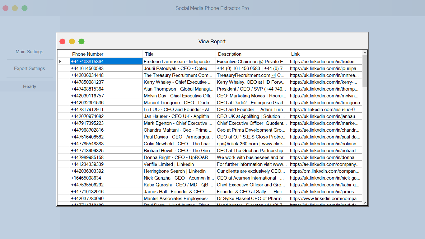 Social Media Phone Extractor Pro - Screenshot 3