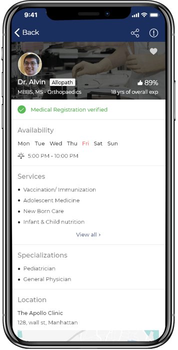 Uber For Doctors App - Screenshot 1