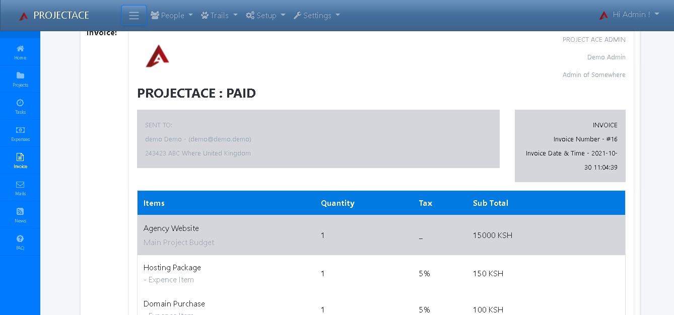 ProjectACE Project Management System - Screenshot 4