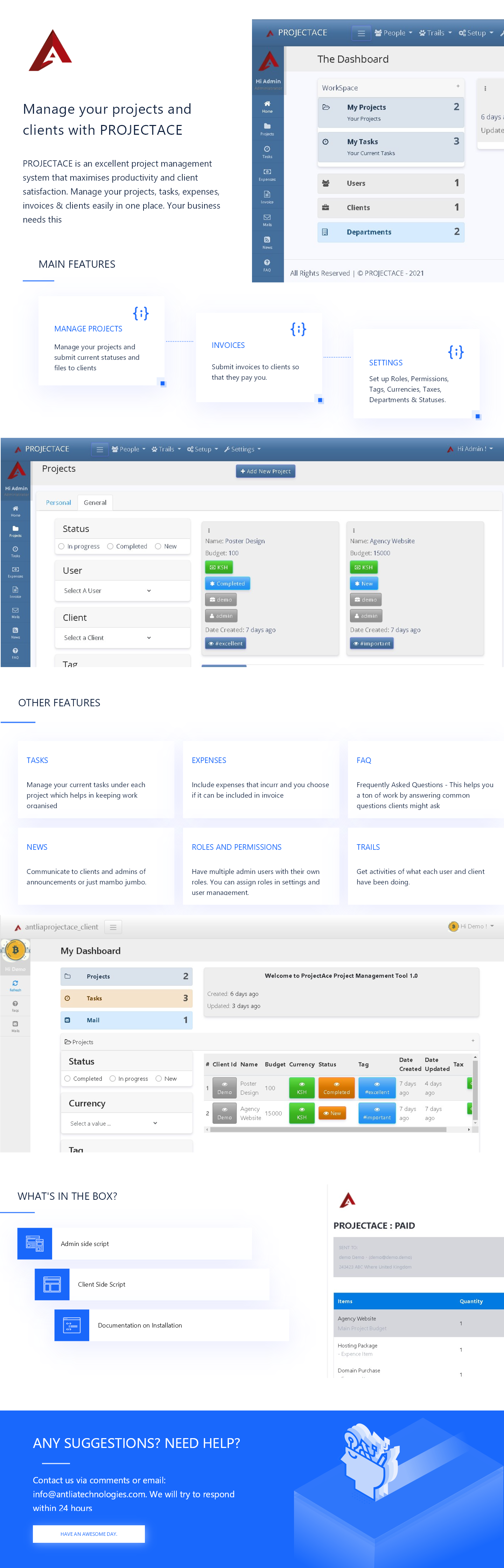 ProjectACE Project Management System - Screenshot 1