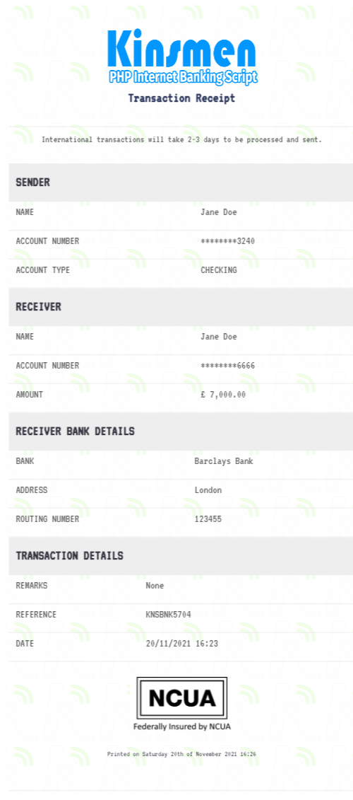 Kinsmen Internet Banking PHP Script - Screenshot 7
