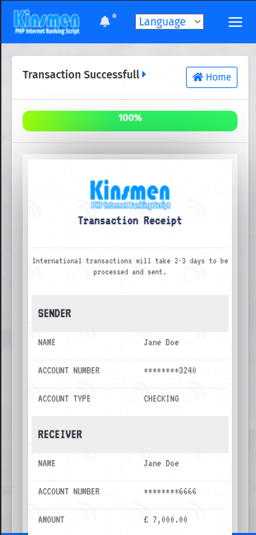 Kinsmen Internet Banking PHP Script - Screenshot 6