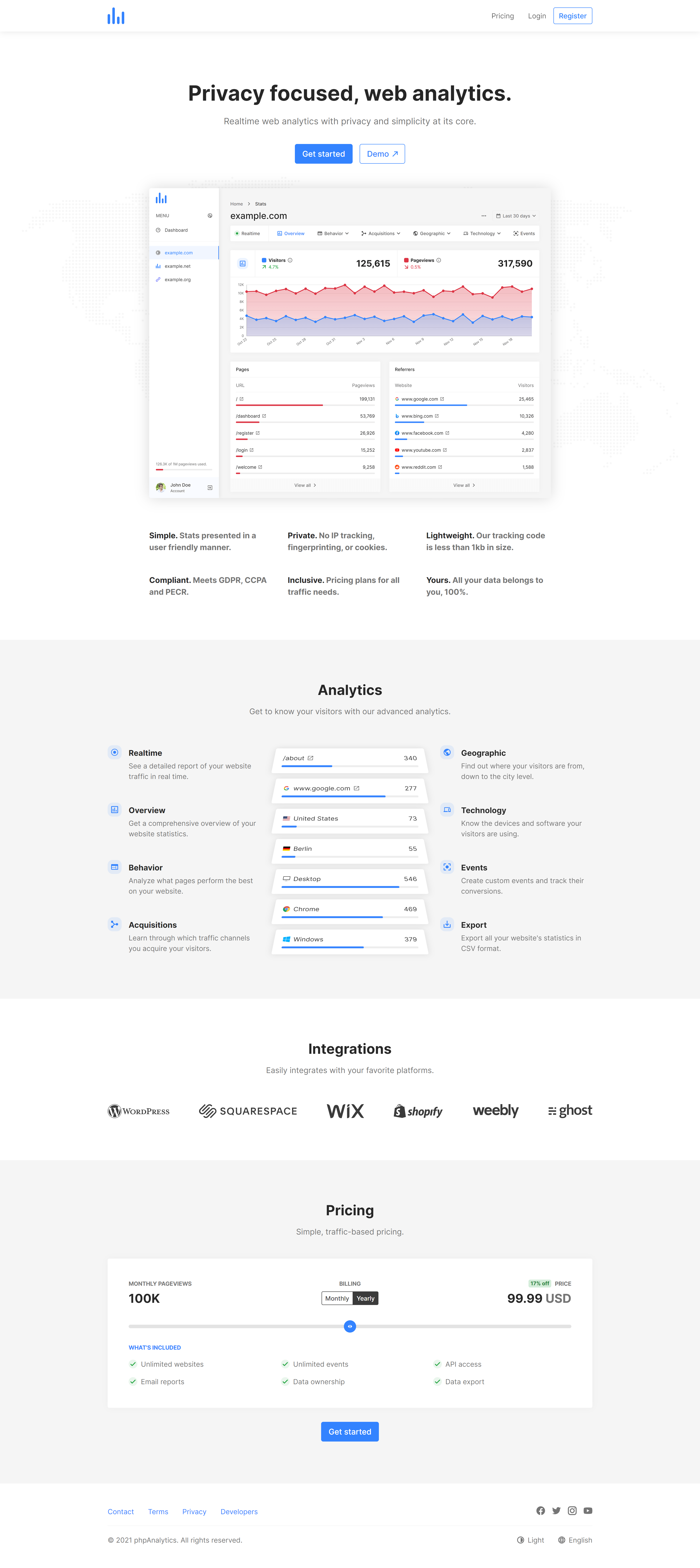 phpAnalytics - Web Analytics Platform - Screenshot 7