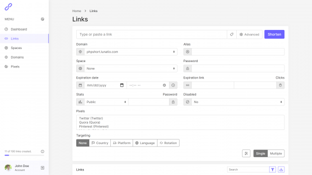 Visit Listing - phpShort - URL Shortener Platform phpShort - URL Shortener Platform - Screenshot 3