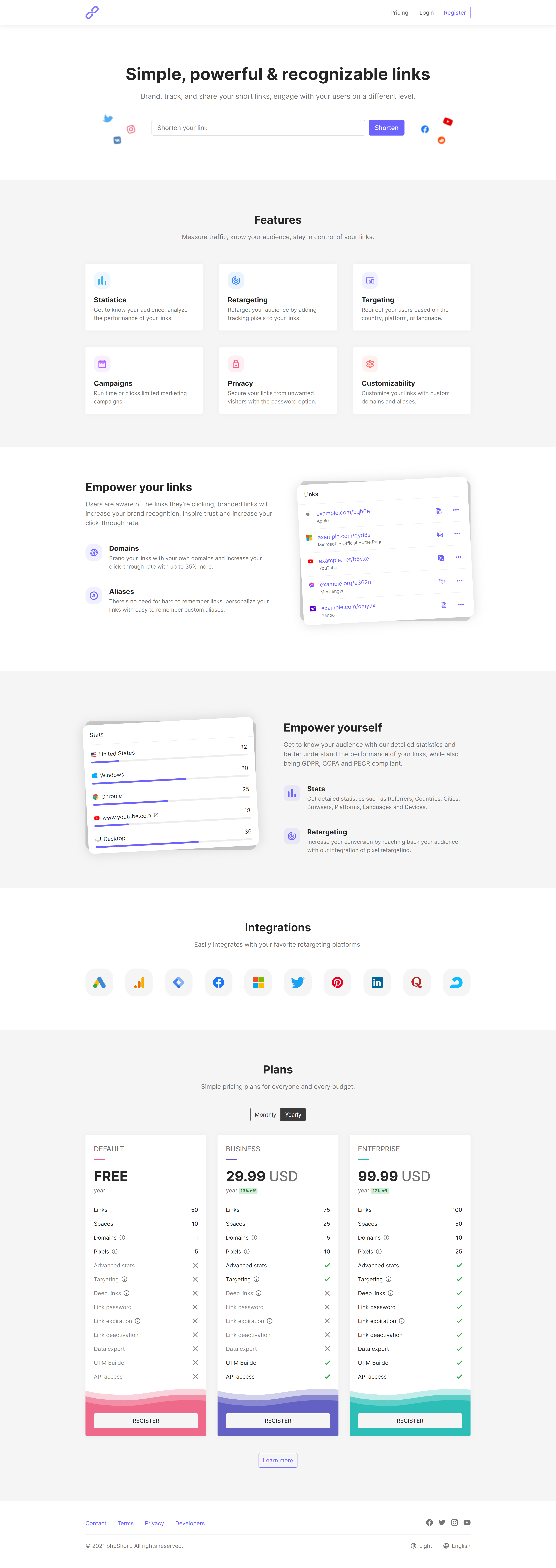 phpShort - URL Shortener Platform - Screenshot 7