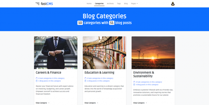 Visit Listing - fastCMS Blogging App fastCMS Blogging App - Screenshot 6