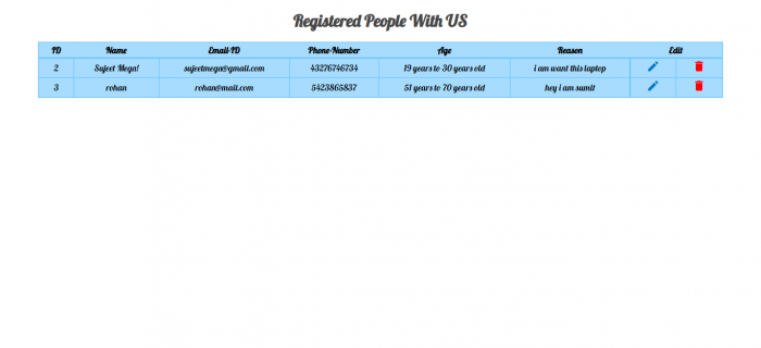 Registration form made with php and mysql - Screenshot 2