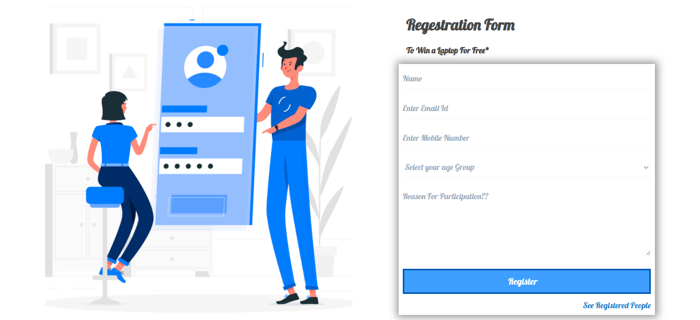 Registration form made with php and mysql - Screenshot 1