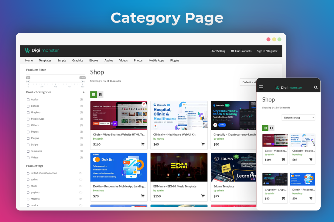 Themeforest Clone Script - Digi Monster - Screenshot 2