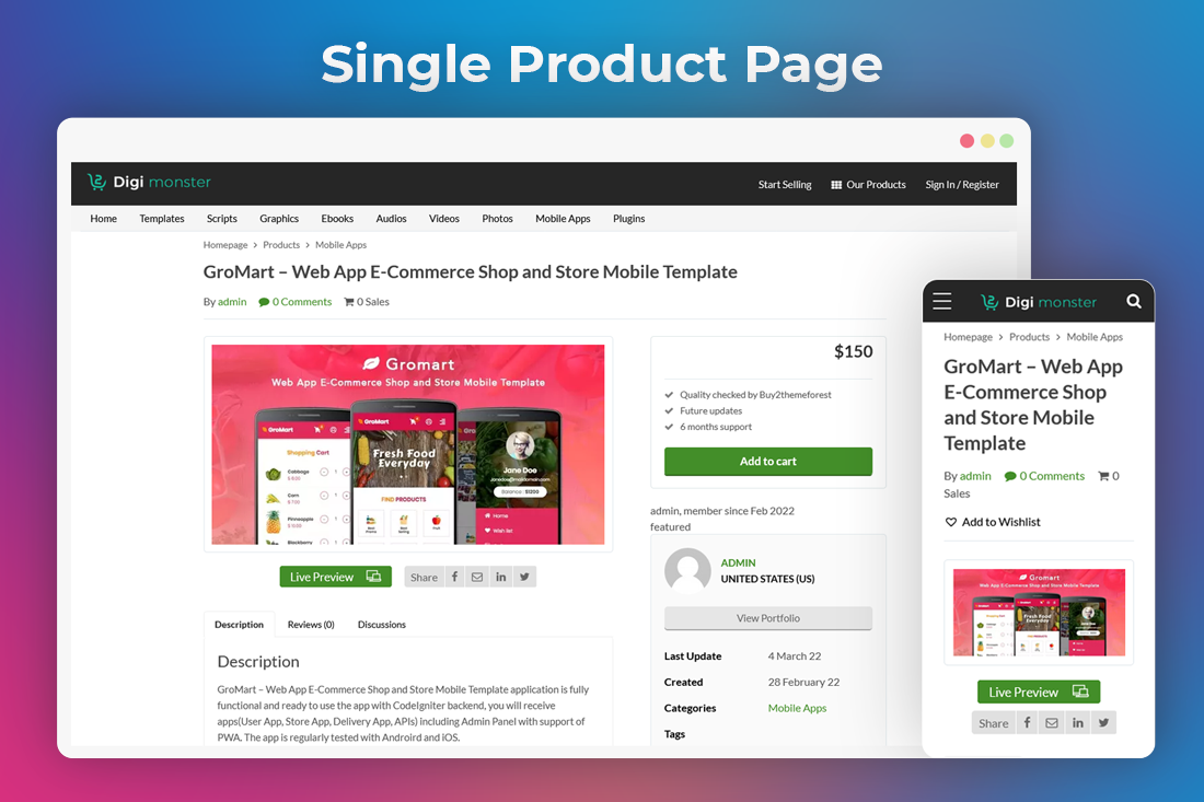 Themeforest Clone Script - Digi Monster - Screenshot 1