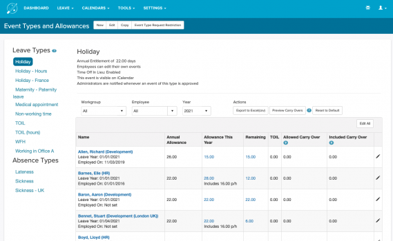Visit Listing - LeaveWizard LeaveWizard - Screenshot 3