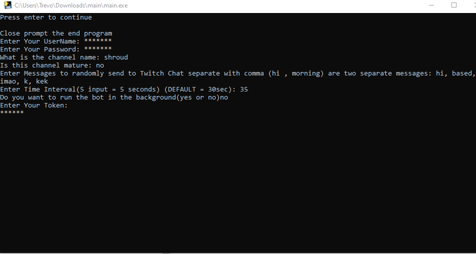 Twitch Chat Bot for Viewers - Screenshot 1