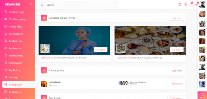Mysocial -  social netwrok Bootstrap theme - Screenshot 6