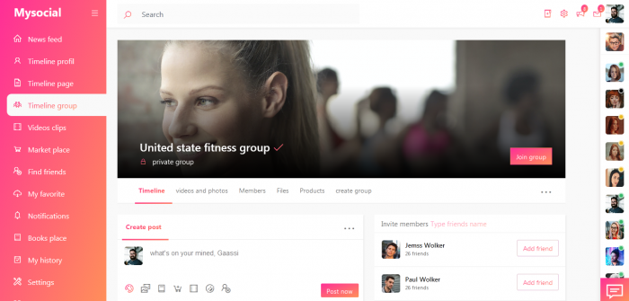 Mysocial -  social netwrok Bootstrap theme - Screenshot 3