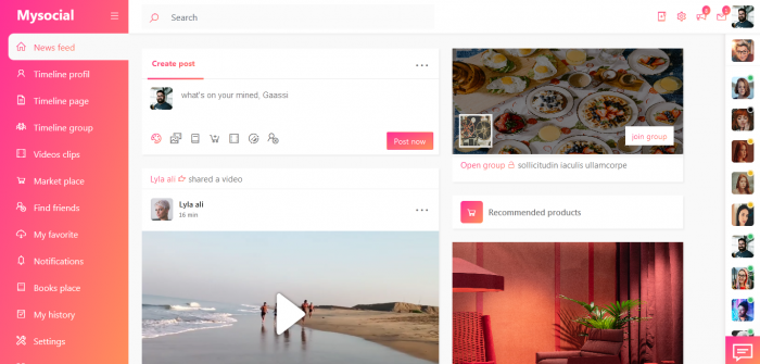 Mysocial -  social netwrok Bootstrap theme - Screenshot 2