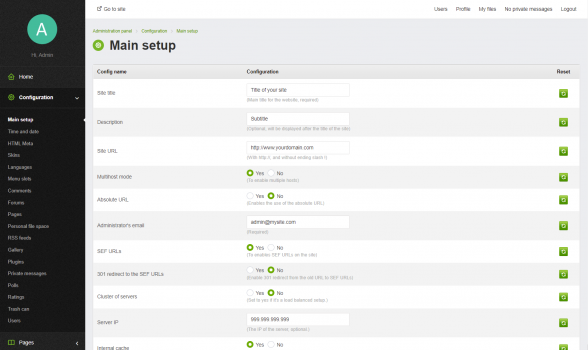 Seditio CMS - Screenshot 2