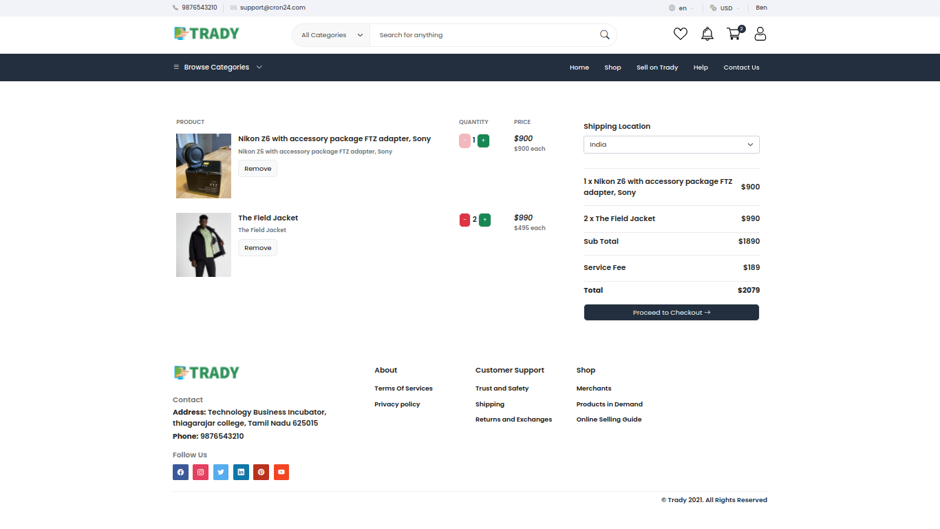 Trady - Ecommerce Script - Screenshot 6