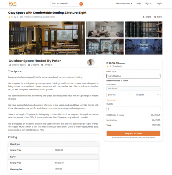 Visit Listing - Hyra Space - Space Rental Script Hyra Space - Space Rental Script - Screenshot 5