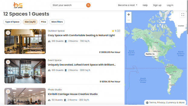 Visit Listing - Hyra Space - Space Rental Script Hyra Space - Space Rental Script - Screenshot 3