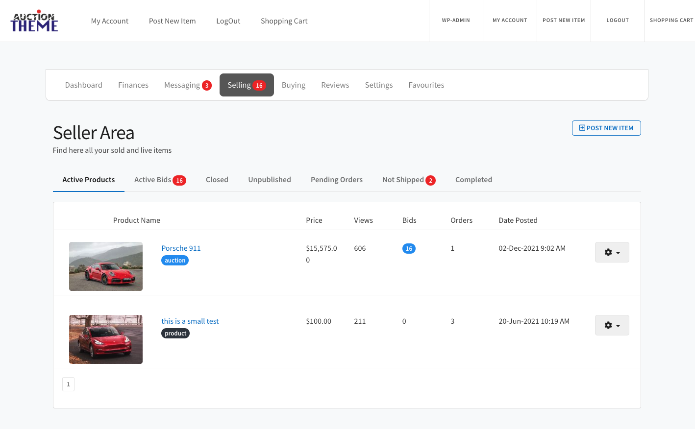 Wordpress Auction Script/Theme - Screenshot 2