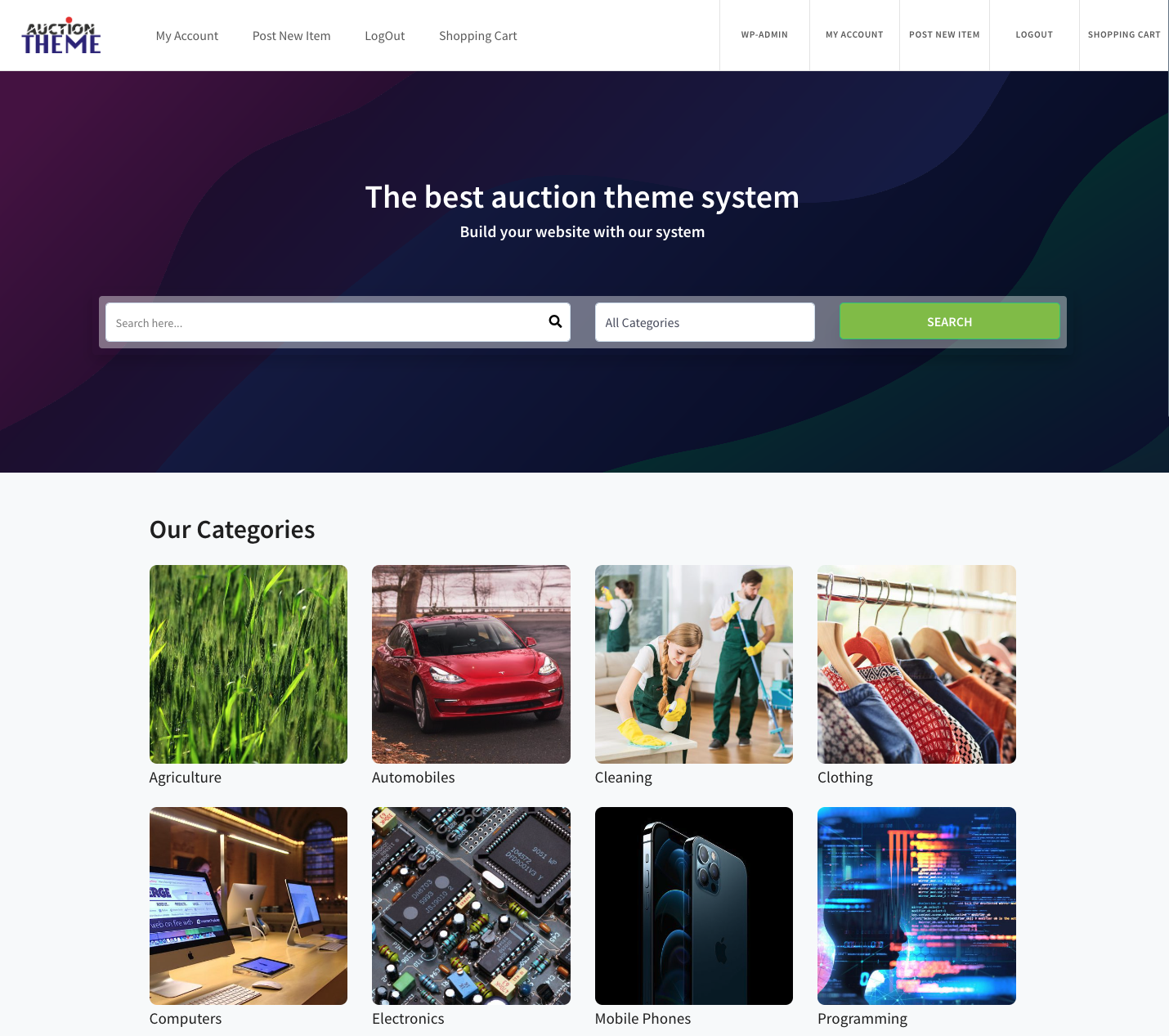 Wordpress Auction Script/Theme - Screenshot 1
