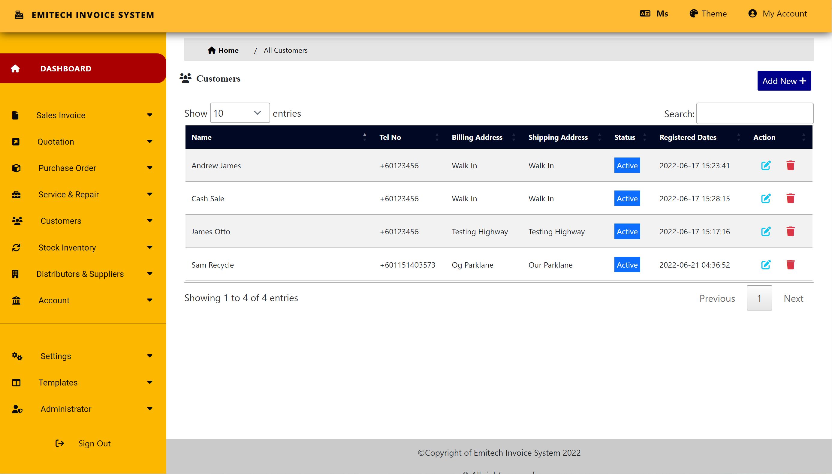 Emitech PHP Invoice System - Screenshot 4
