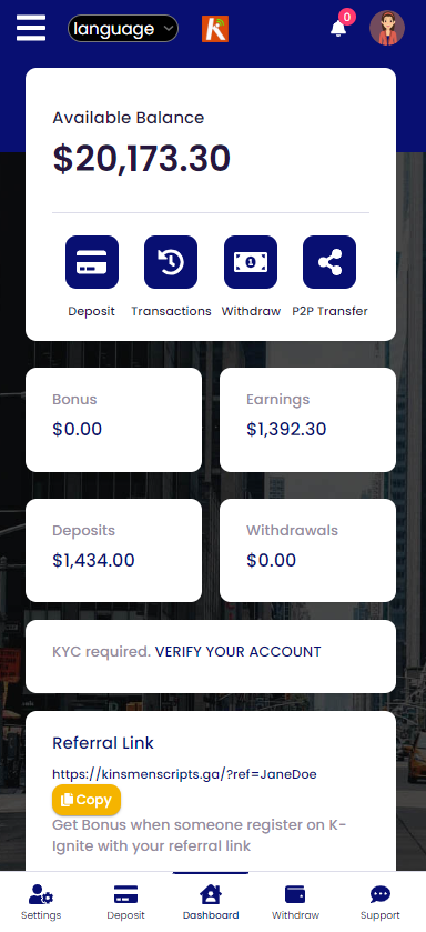 CryptoPro Investment Platform - Screenshot 1