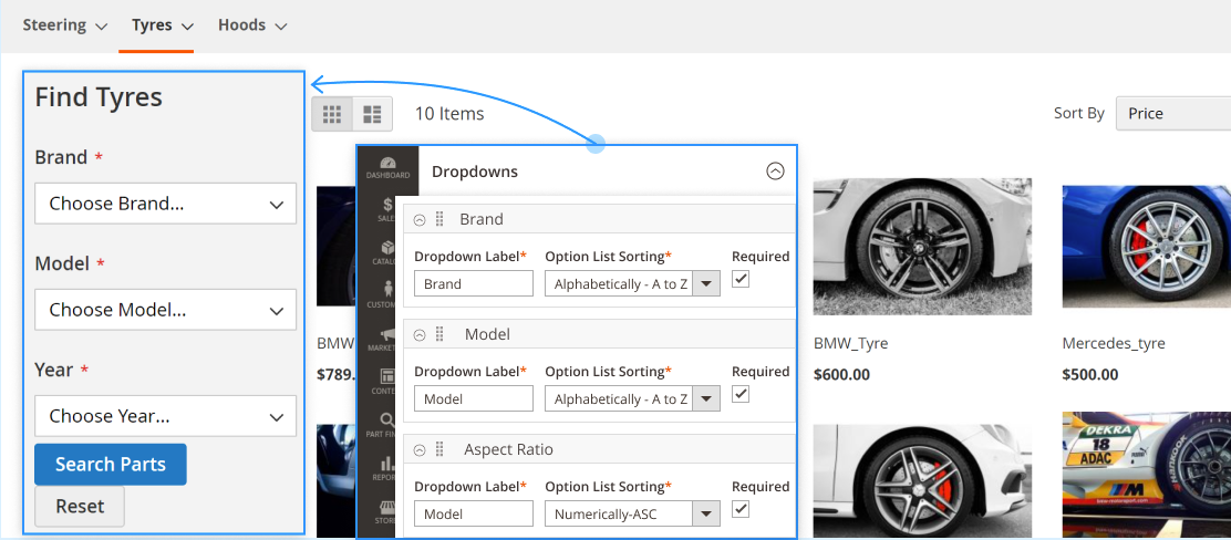 Magento 2 Vehicle Parts Finder Extension - Screenshot 1