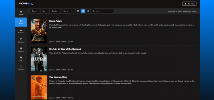 MovieWP - Movie WordPress Theme - Screenshot 2
