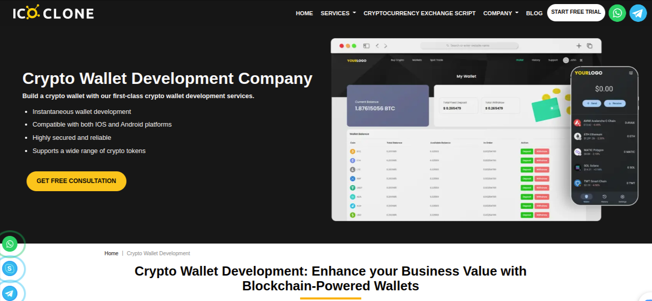 Crypto Wallet Script | ICOCLONE - Screenshot 1
