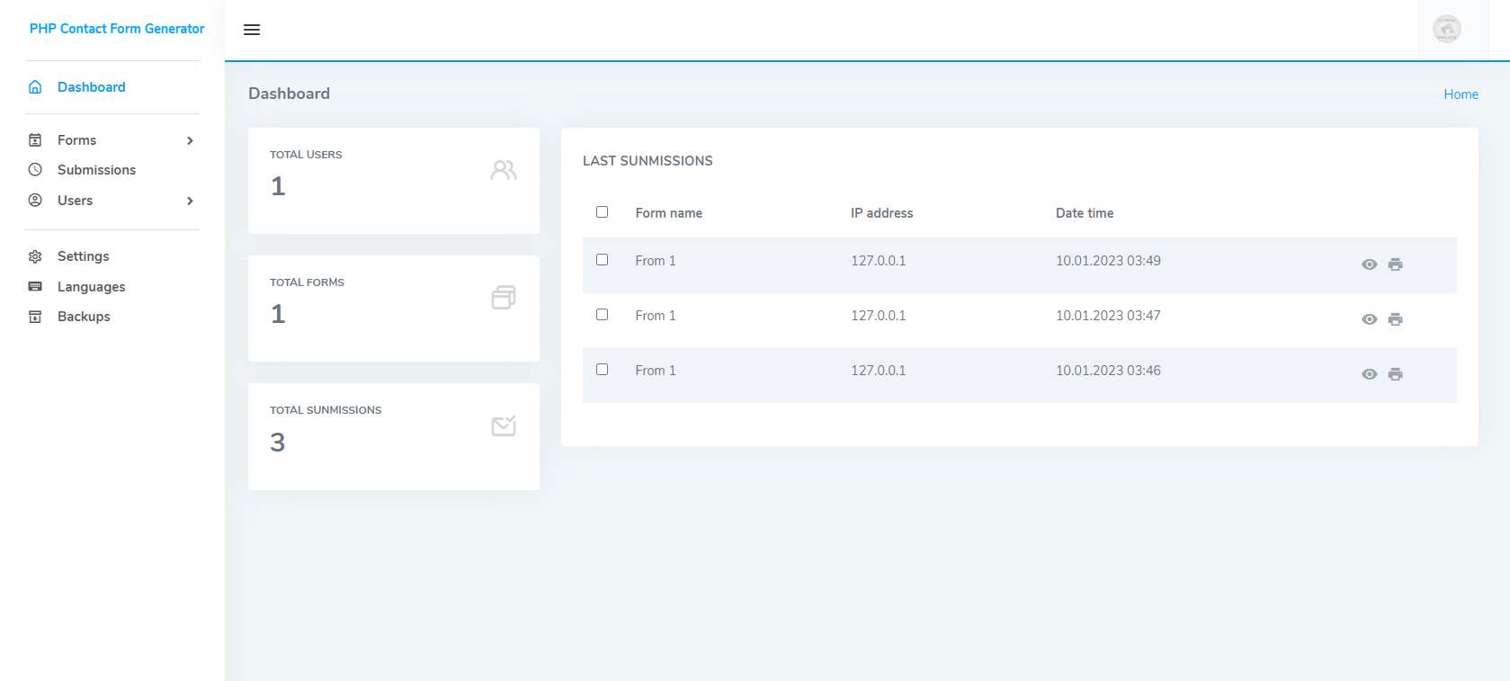 PHP Form Builder Generator - Screenshot 1