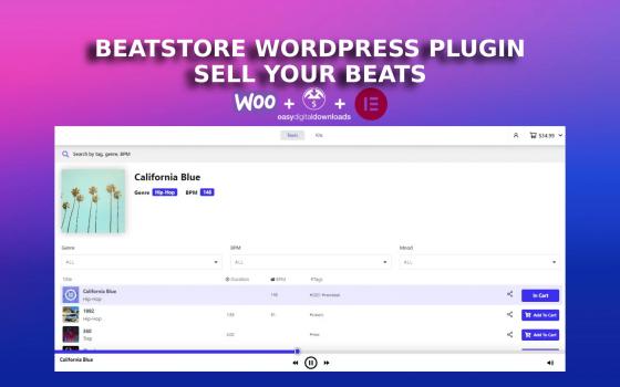 Visit Listing - Beatstore Wordpress Plugin Beatstore Wordpress Plugin - Screenshot 1
