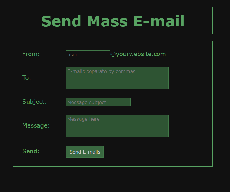 Send Mass E-mail With PHP - Screenshot 1