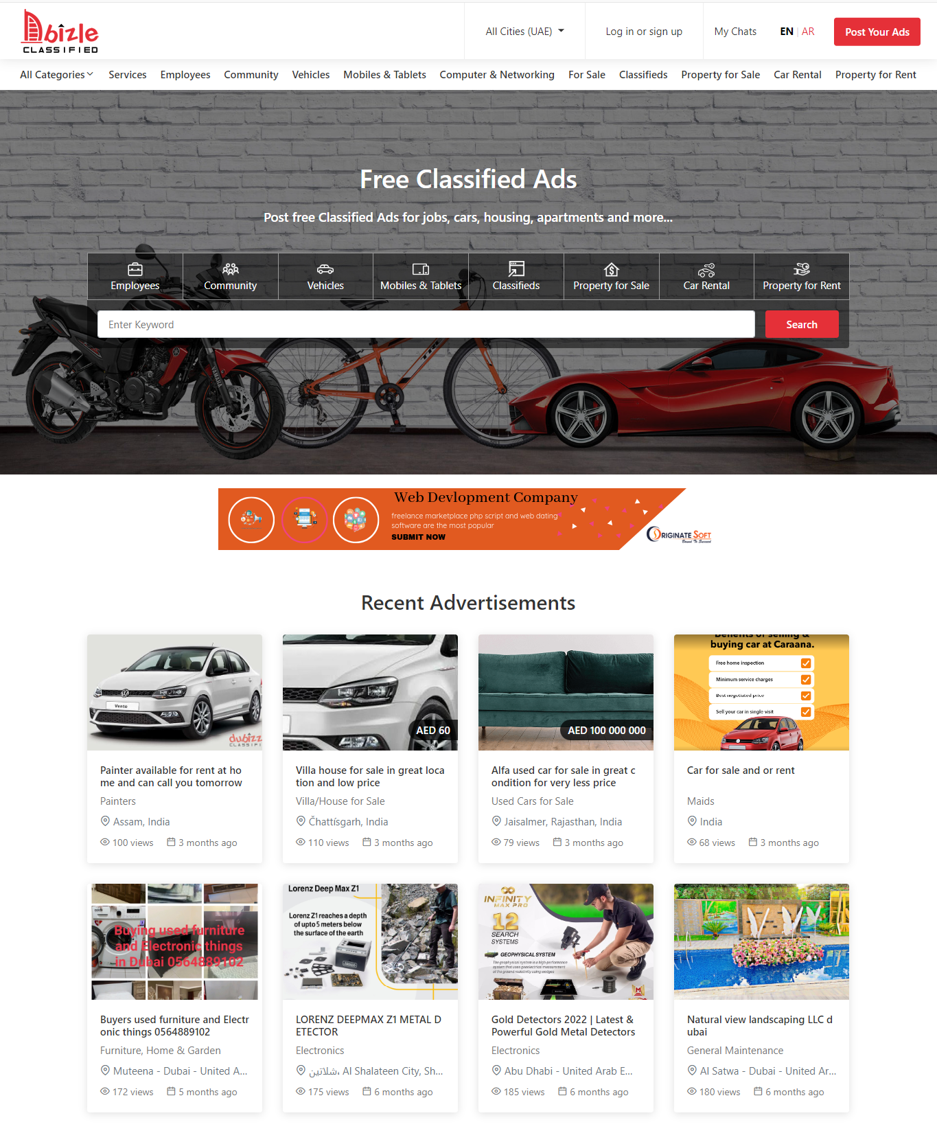 Classified Ads Script for Dubizzle-like marketplace - Screenshot 1