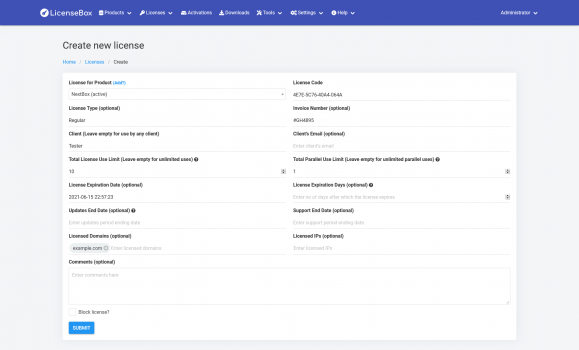 LicenseBox - Licensing and Updates Management Tool - Screenshot 3