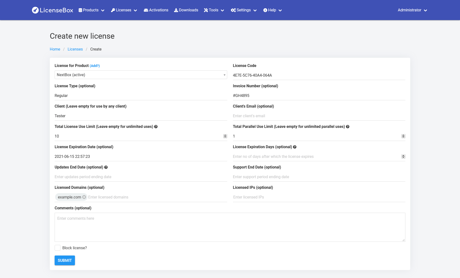 LicenseBox - Licensing and Updates Management Tool - Screenshot 3