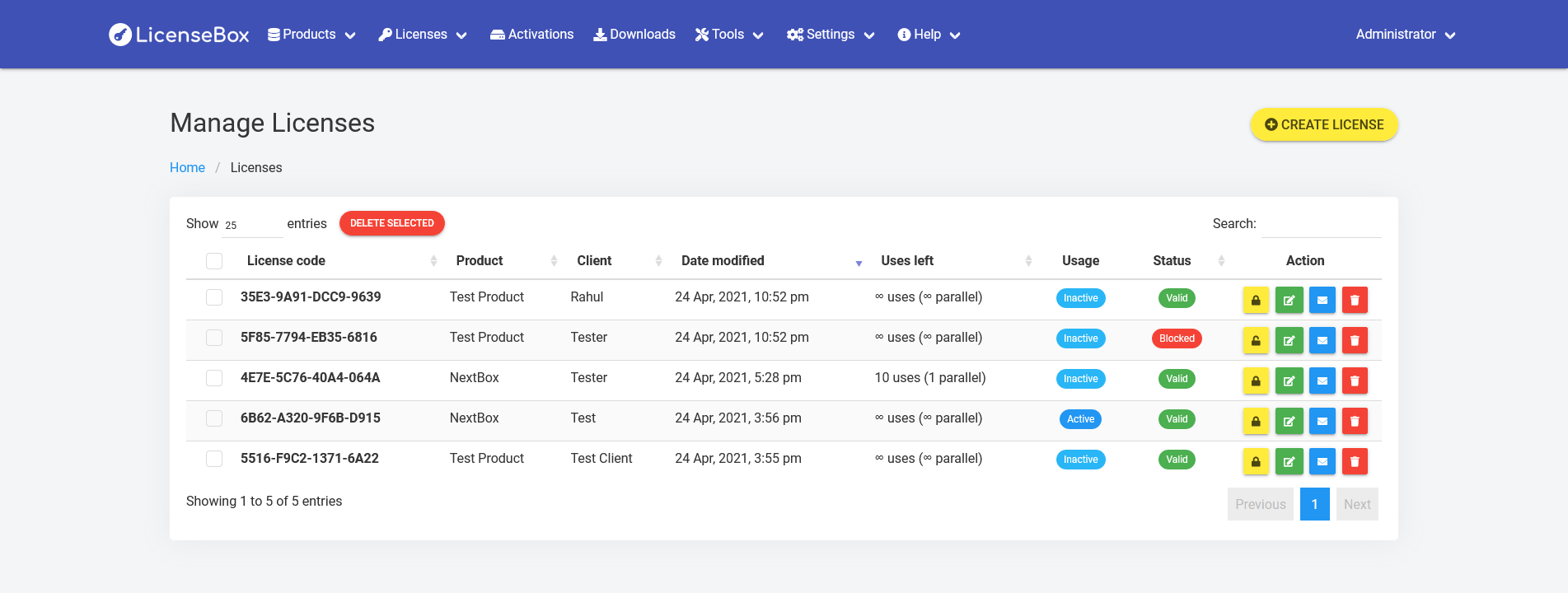 LicenseBox - Licensing and Updates Management Tool - Screenshot 2