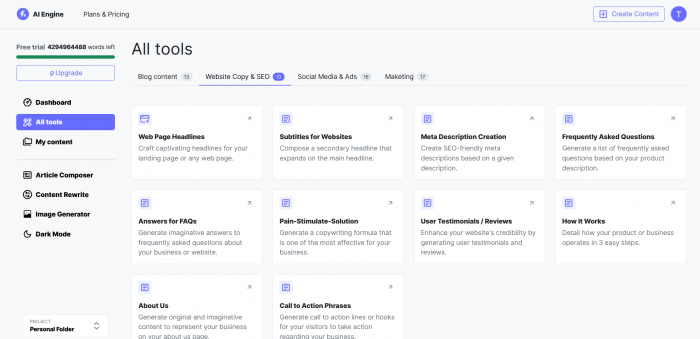 AI Engine Ã¢ÂÂ AI Copywriter &amp - Screenshot 3