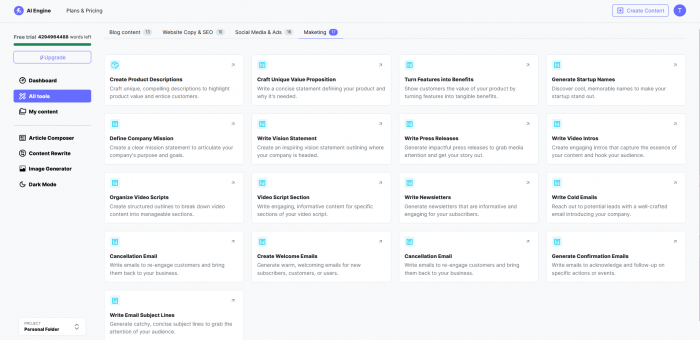 AI Engine Ã¢ÂÂ AI Copywriter &amp - Screenshot 5