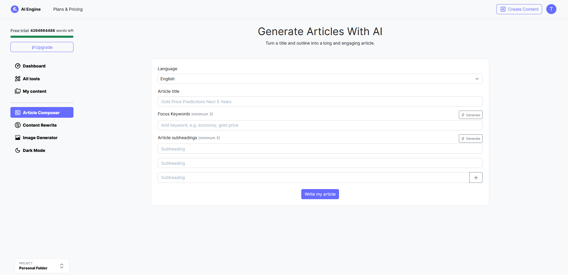 AI Engine Ã¢ÂÂ AI Copywriter &amp - Screenshot 6