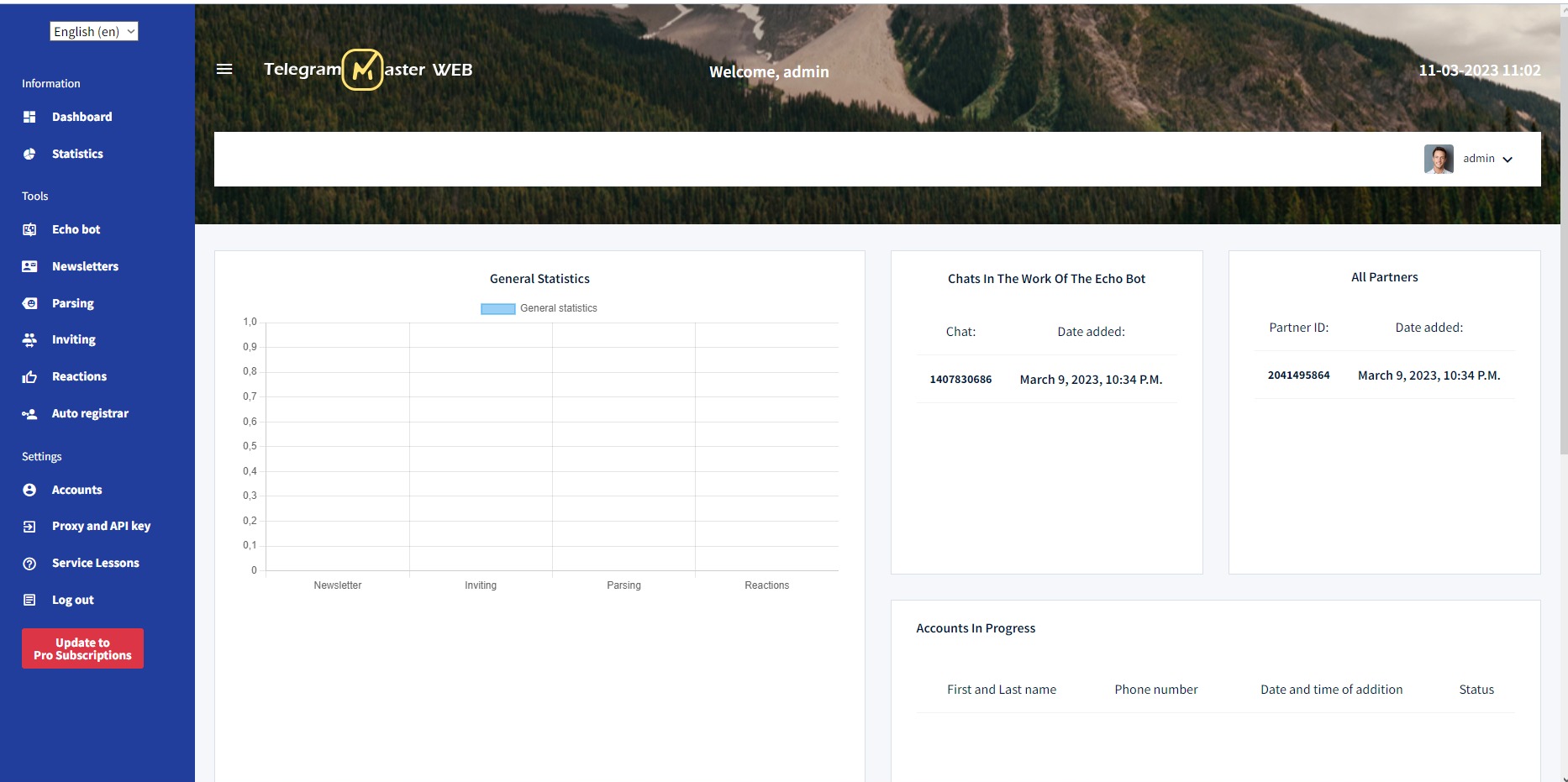 Telegram MasterWeb TMW - multifunctional Telegram aggregator - Screenshot 1