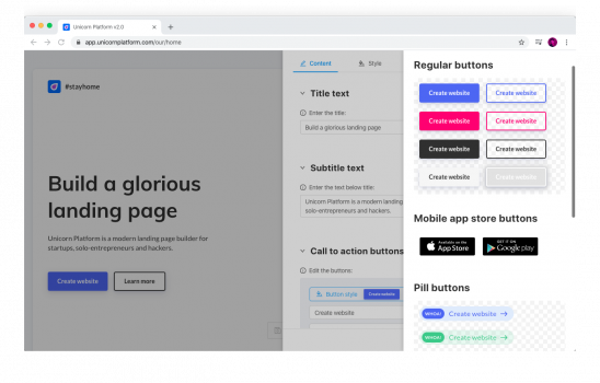 Unicorn Platform - Screenshot 1