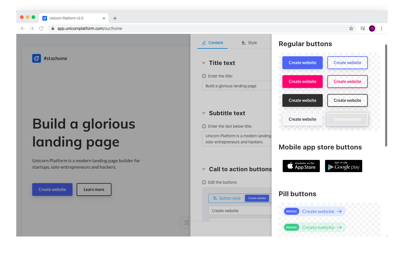 Unicorn Platform - Screenshot 1