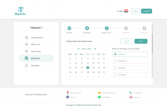 Visit Listing - Myslots Scheduling App Myslots Scheduling App - Screenshot 7