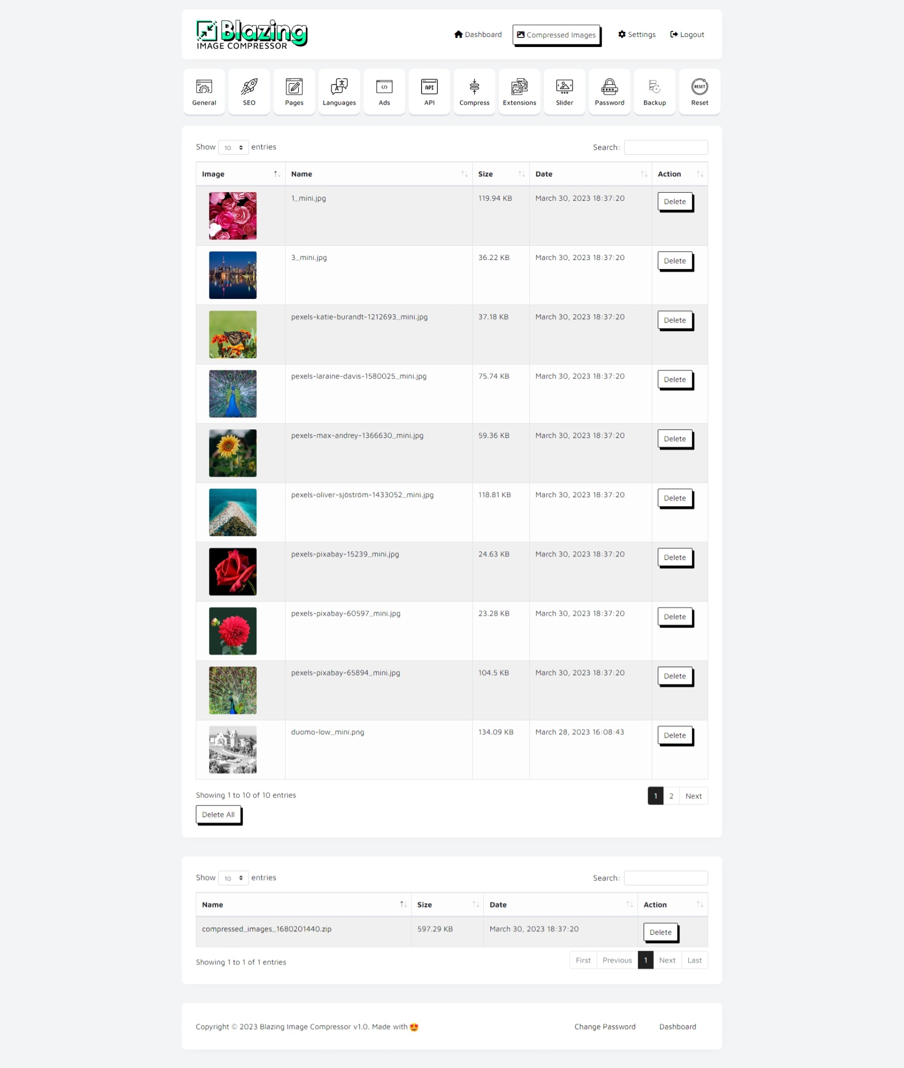 Blaz - The Ultimate Multi Image Compressor + Ads Ready + Storj API Integration | PHP Script - Screenshot 4