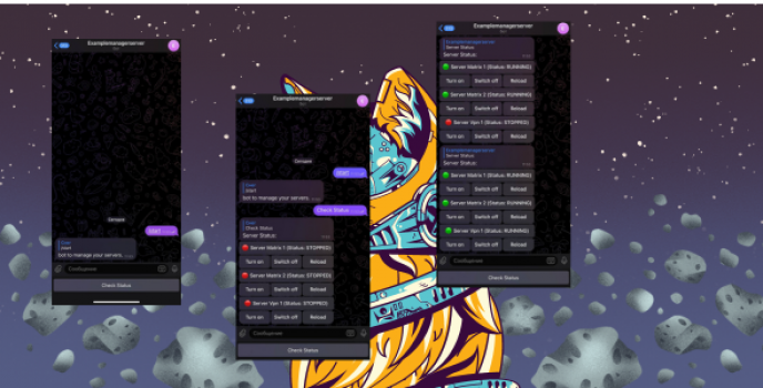 Telegram bot manage VPS/VDS servers - Screenshot 1